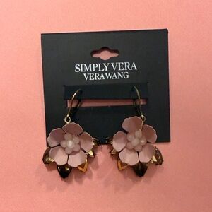 Simply Vera Vera Wang Rose-Petal Floral Drop Earrings with Gold Accents